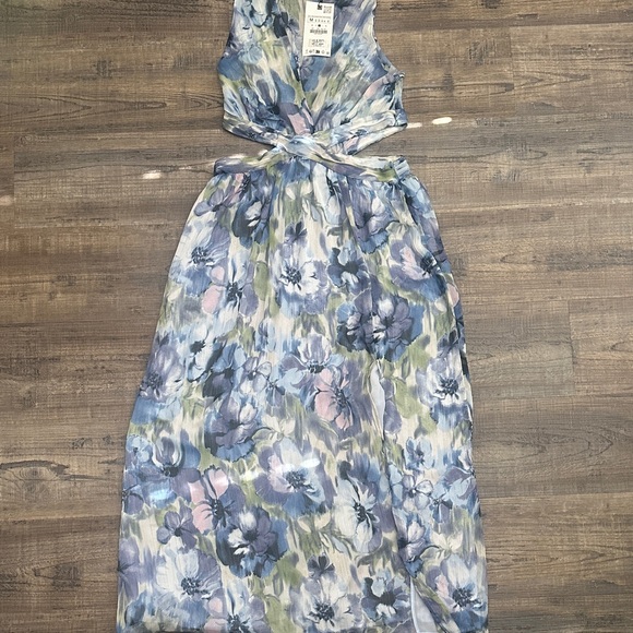 Zara Dresses & Skirts - Zara Floral Maxi Dress - Blue, Green, Purple